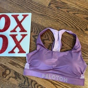 NWOT purple peloton no limits sports bra